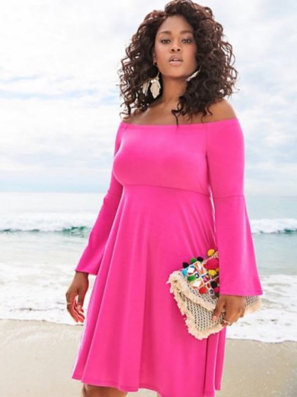 Torrid NWT Pink Off-Shoulder Skater Dress 2X